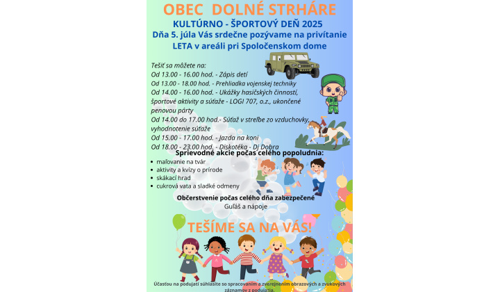 Pozvánka Kultúrno- športový deň 2025