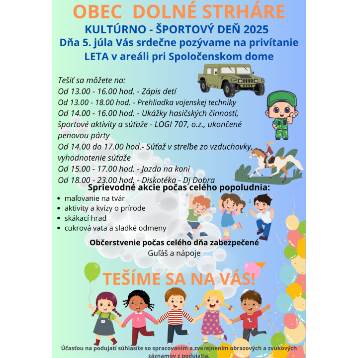 Pozvánka Kultúrno- športový deň 2025